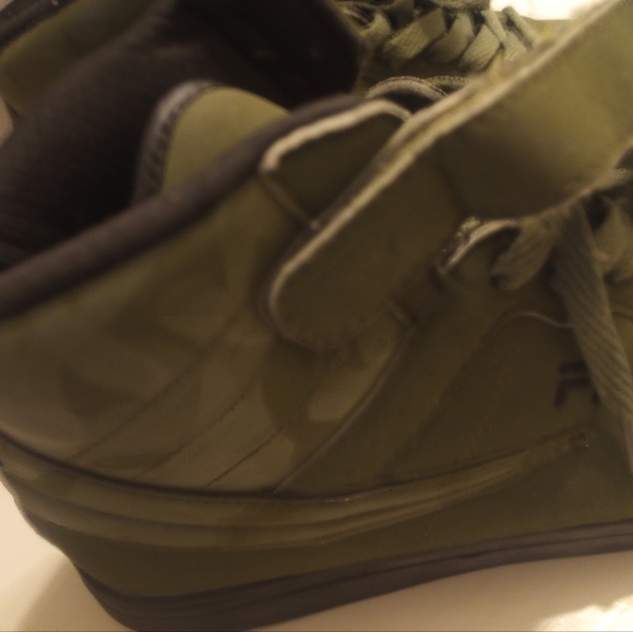 Fila Vulc 13 Military Olive Camo Retro Mid Top Men's Sneakers - Picture 4 of 11